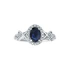 1/4 Ct. T.w. Diamond And Genuine Sapphire 10k White Gold Ring