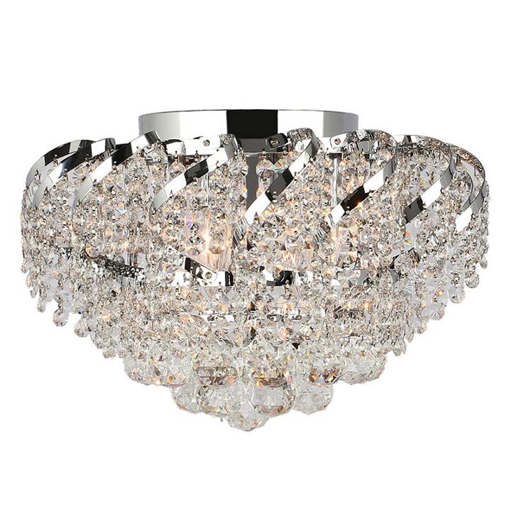 Empire Collection 6 Light Round Clear Crystal Flush Mount Ceiling Light