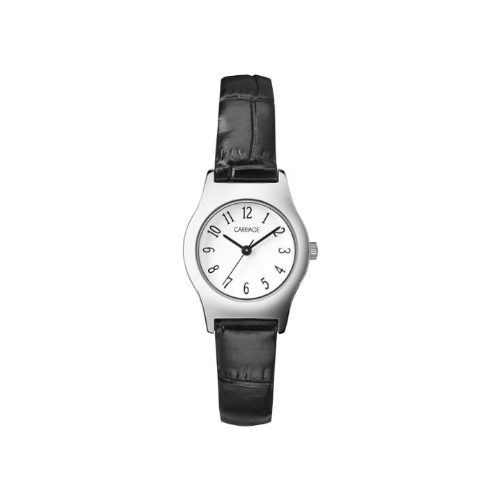 Carriage By Timex Womens Black Strap Watch C3c3649j