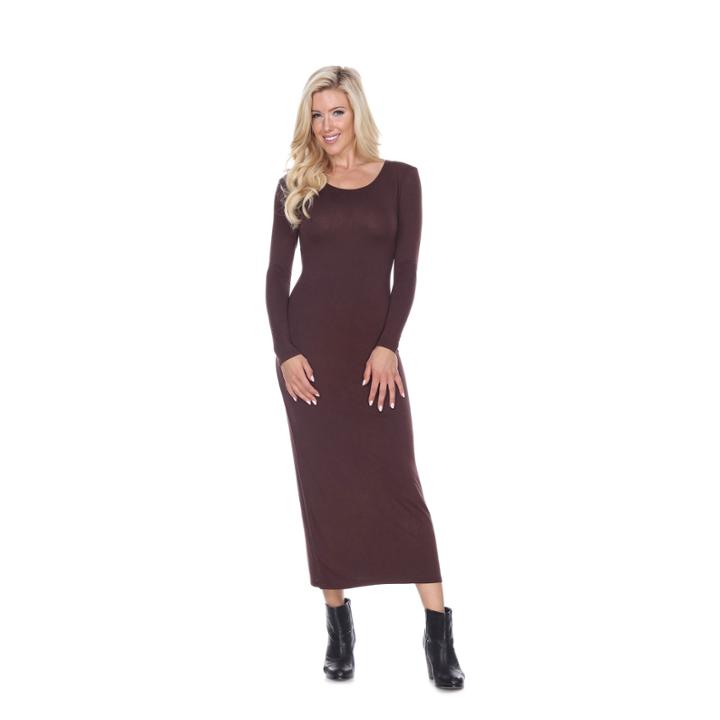 White Mark Ria Long Sleeve Maxi Dress