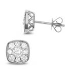 1 Ct. T.w. White Diamond 14k White Gold 8.6mm Stud Earrings