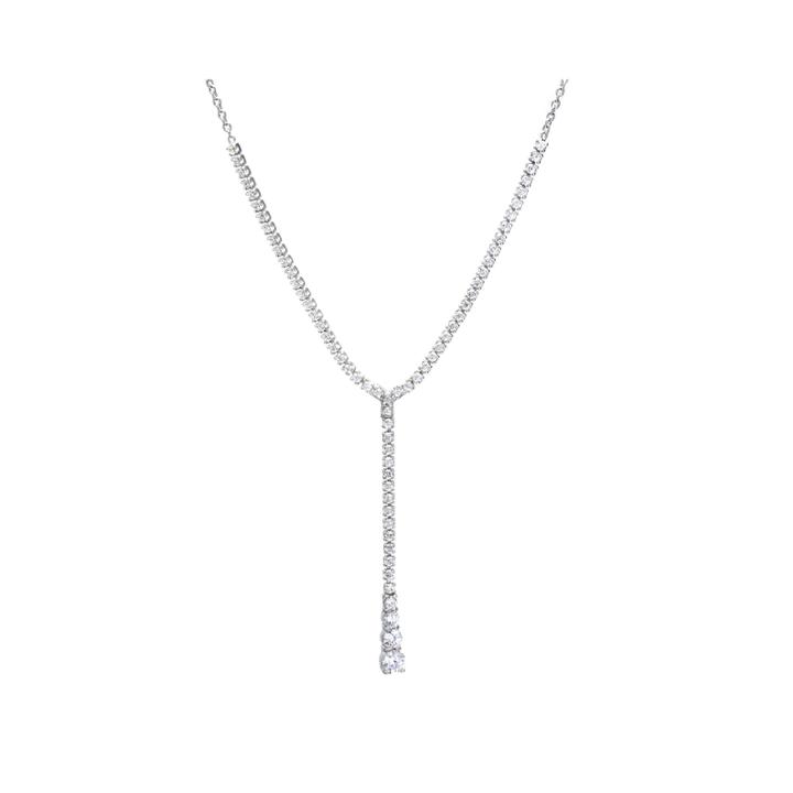 Cubic Zirconia Sterling Silver Y- Necklace