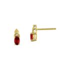 Genuine Ruby And Diamond-accent 14k Yellow Gold Earrings