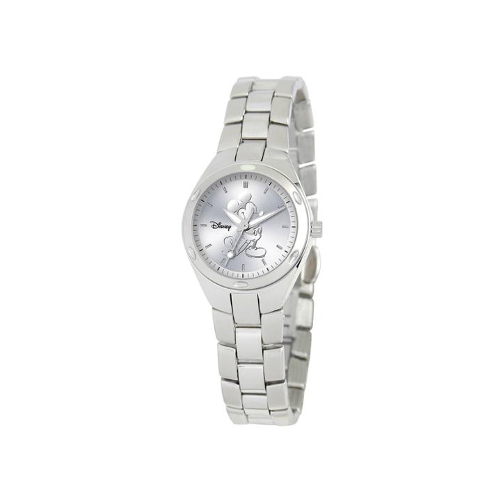 Disney Fortaleza Mickey Mouse Womens Silver-tone Watch