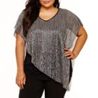 Alyx Short Sleeve V Neck Knit Blouse-plus
