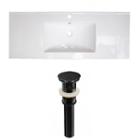 39.75-in. W 1 Hole Ceramic Top Set In White Color- Overflow Drain Incl.