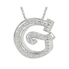 1/7 Ct. T.w. Diamond Sterling Silver Initial G Pendant Necklace