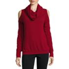 I Jeans By Buffalo Long Sleeve Cowl Neck Cold Shoulder Sweater