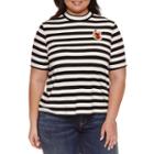 Ashley Nell Tipton For Boutique + Short Sleeve Mock Neck T-shirt-plus