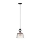Eglo Gilwell 1-light 9 Inch Matte Black And Chromependant Ceiling Light