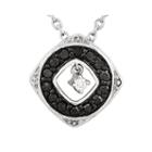 1/5 Ct. T.w. White And Color-enhanced Black Diamond Sterling Silver Fashion Pendant Necklace