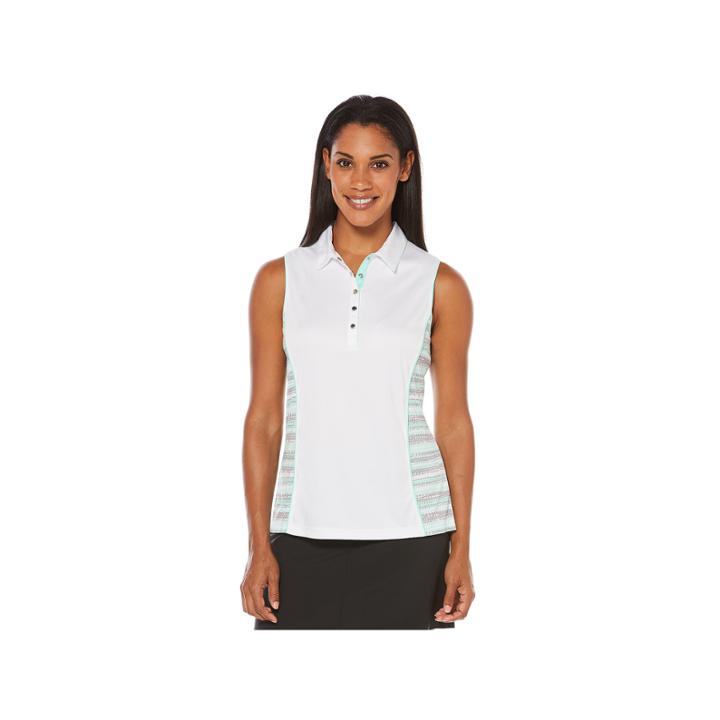 Pga Tour Sleeveless Dots Polo Shirt
