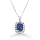 Womens Blue Sapphire Pendant Necklace