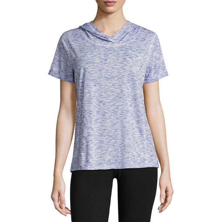 St. John's Bay Short Sleeve Jersey Hoodie-petites