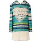 Speechless 3/4 Sleeve Stripe Crochet Detail Hoodie