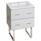 23.75-in. W Floor Mount White Vanity Set For 1 Hole Drilling
