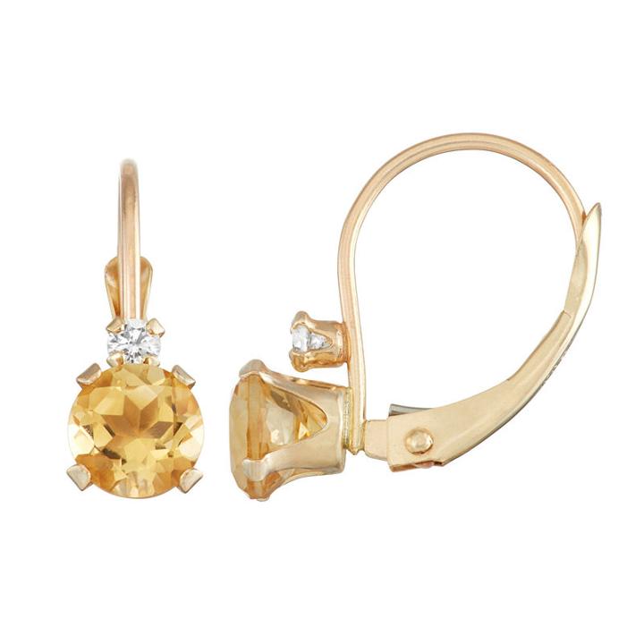 Genuine Yellow Citrine Drop Earrings