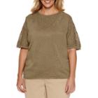 Alfred Dunner Crew Neck Pullover Sweater - Plus
