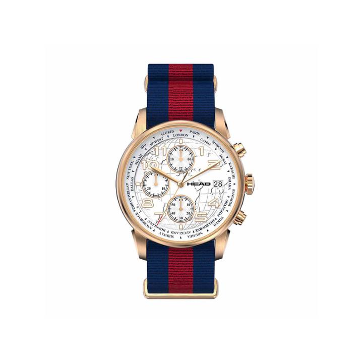 Head Open Mens Two Tone Strap Watch-he-005-05