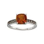 Sterling Silver Citrine Smoky Quartz Ring