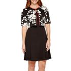 Perceptions Short-sleeve Floral Structured Jacket Dress - Petite