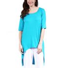 24/7 Comfort Apparel 3/4 Sleeve Extra Long Tunic Top