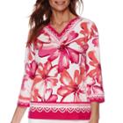 Alfred Dunner Tropical Punch 3/4-sleeve Print Tunic