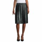 Liz Claiborne Solid Woven Pleated Skirt - Tall