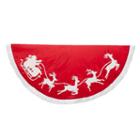 Kurt Adler 50 Red And White Santa Sleigh Embroidered Treeskirt