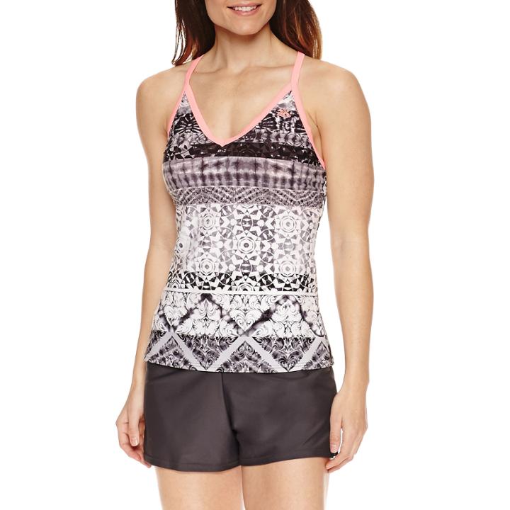 Zeroxposur Black & White Geometric Tankini