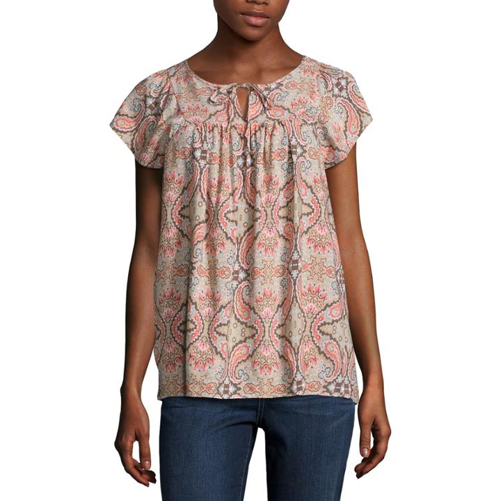 St. John's Bay Short Sleeve Rayon Blouse