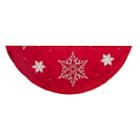 Kurt Adler 60 Red Snowflake Ebroidered And Pleated Treeskirt