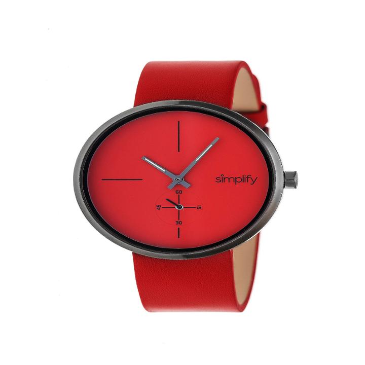 Simplify Unisex Red Strap Watch-sim4406