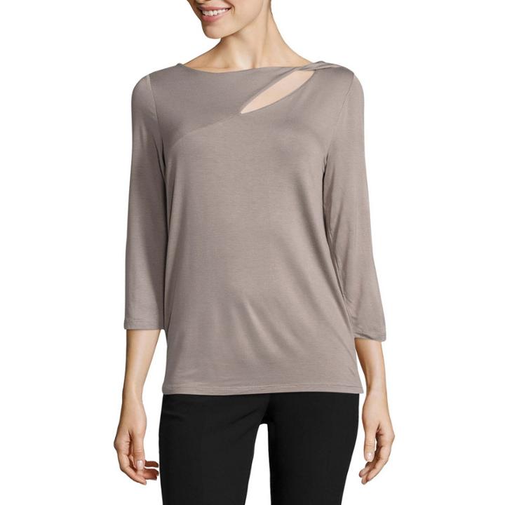 Worthington 3/4 Sleeve Cutout Top