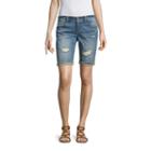 Arizona 9 Denim Bermuda Shorts-juniors