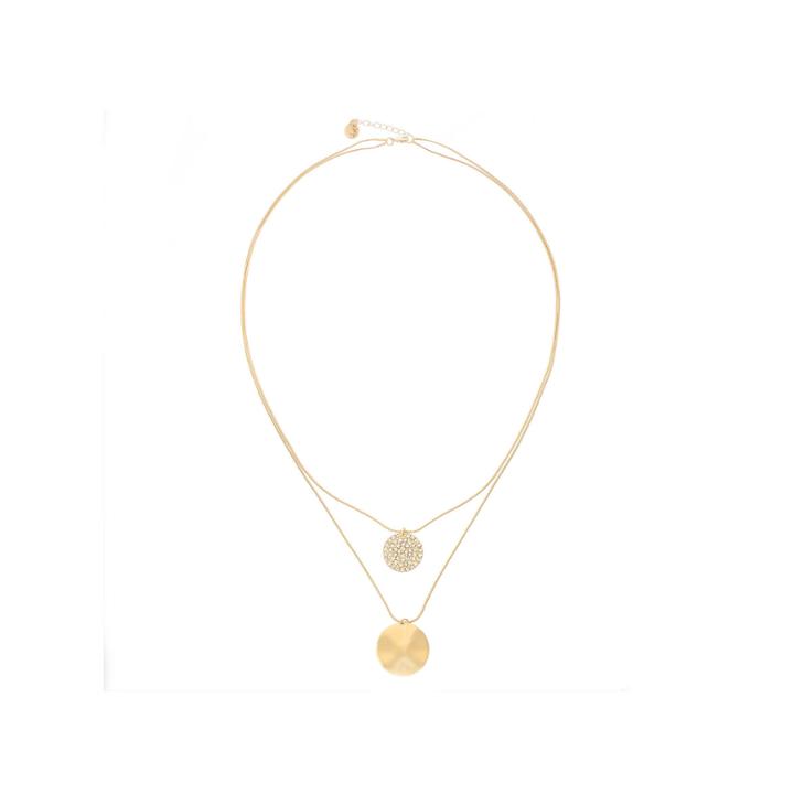 Liz Claiborne Crystal & Gold-tone Two-row Long Pendant Necklace