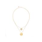 Liz Claiborne Crystal & Gold-tone Two-row Long Pendant Necklace