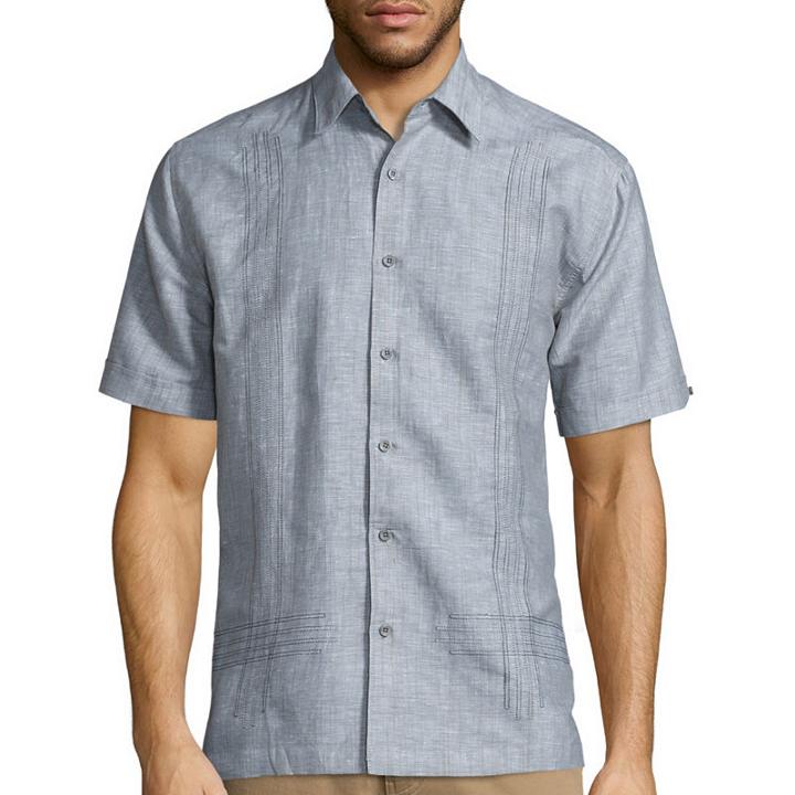 Havanera Short Sleeve Embroidered Button-front Shirt