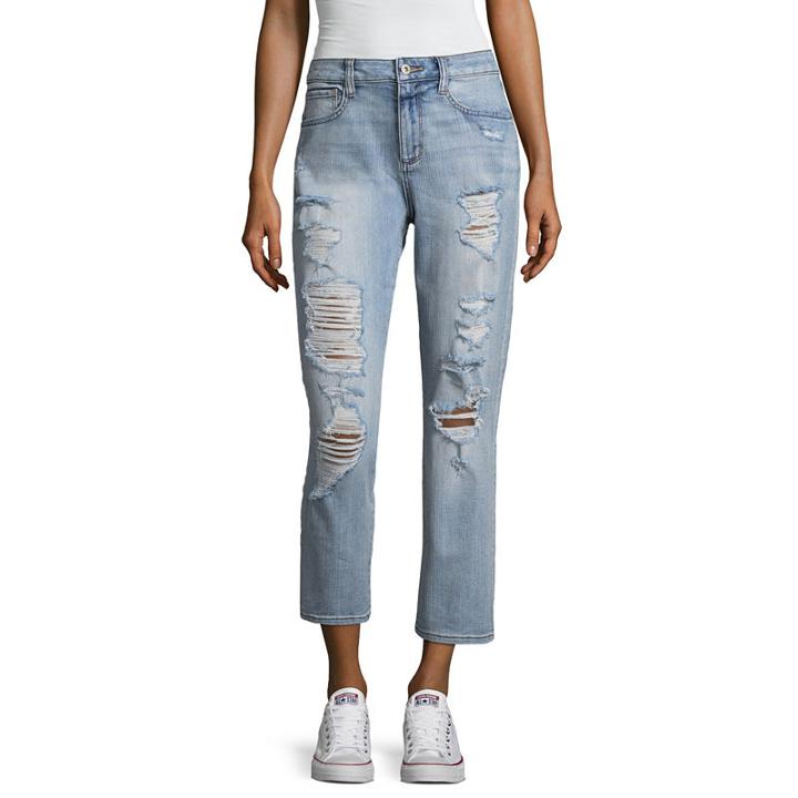 Arizona Vintage Ripped High Rise Jeans-juniors