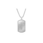 Steeltime Mens White Cubic Zirconia Stainless Steel Pendant Necklace