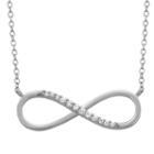 Diamonart Womens 1/5 Ct. T.w. White Cubic Zirconia Infinity Pendant Necklace