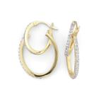 Diamond Fascination&trade; 32.1mm Double Hoops