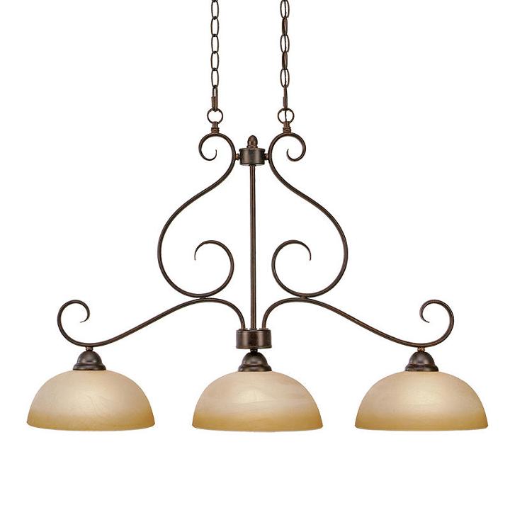 Riverton 3-light Linear Pendant In Peppercorn Withlinen Swirl Glass