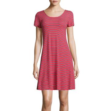 Pink Republic Short-sleeve Stripe Dress