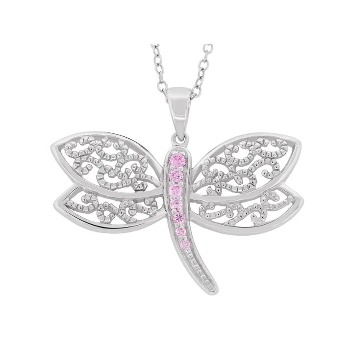Womens 1/3 Ct. T.w. Pink Cubic Zirconia Sterling Silver Pendant Necklace