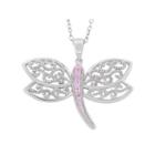 Womens 1/3 Ct. T.w. Pink Cubic Zirconia Sterling Silver Pendant Necklace