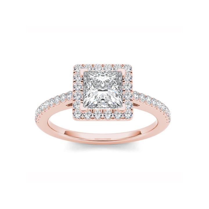 Womens 1 1/4 Ct. T.w. Princess White Diamond 14k Gold Engagement Ring