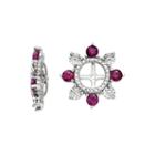 Genuine Purple Rhodolite Garnet Sterling Silver Earring Jackets