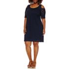 Ronni Nicole Elbow Sleeve Lace Sheath Dress-plus