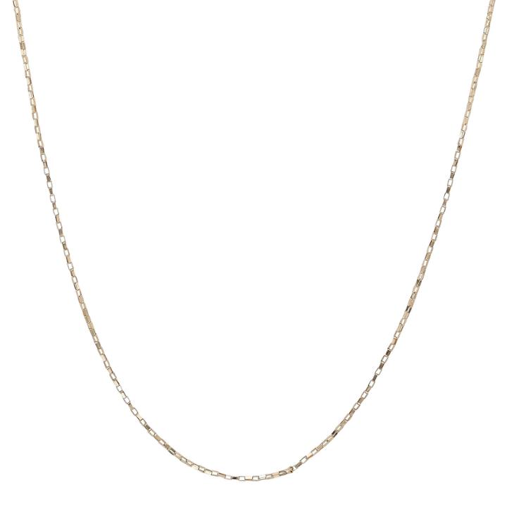 10k Yellow Gold Elongated 20 Box Chain Necklace
